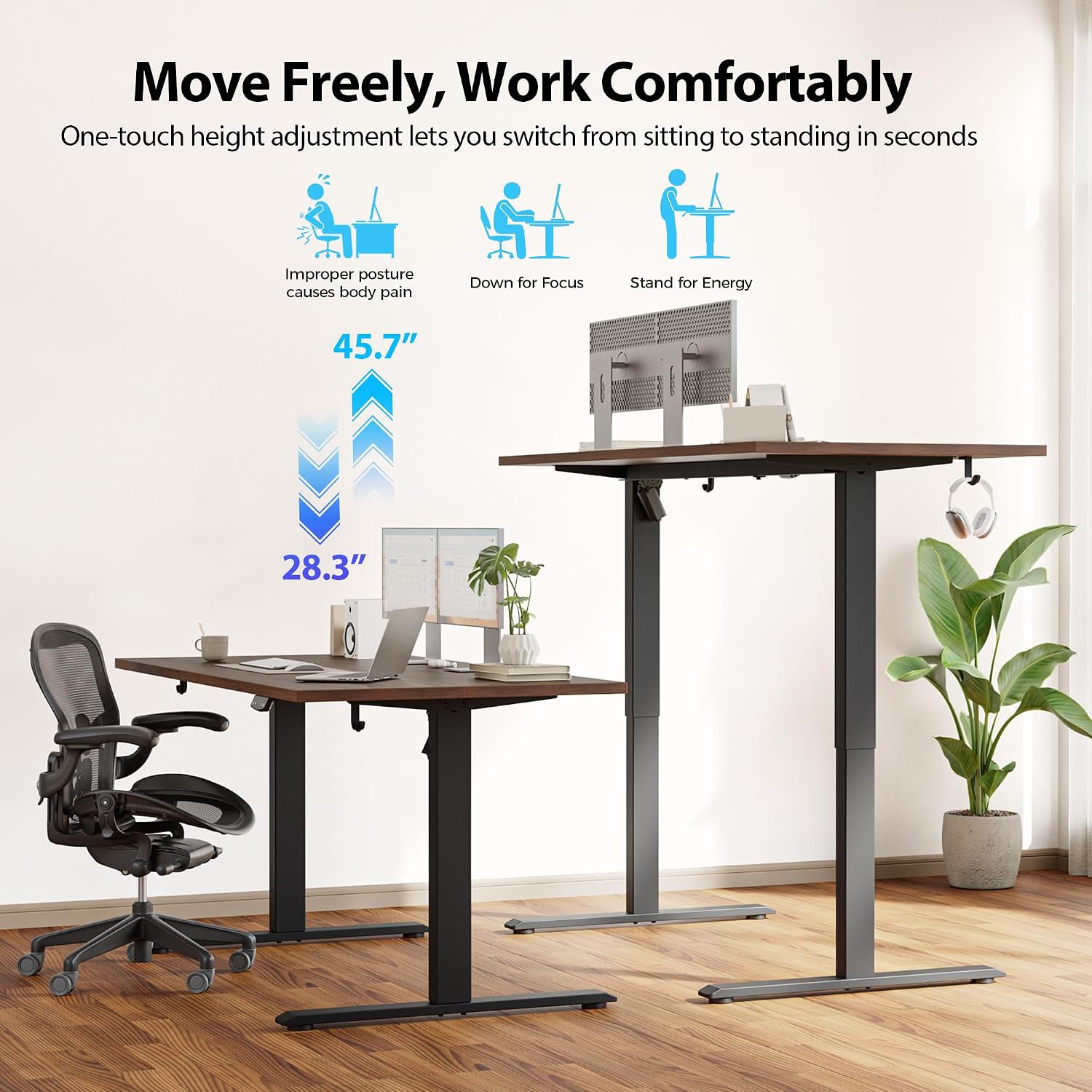 Electric Standing Desk, 55 x 2 - Home Office Work Table 评论和价格