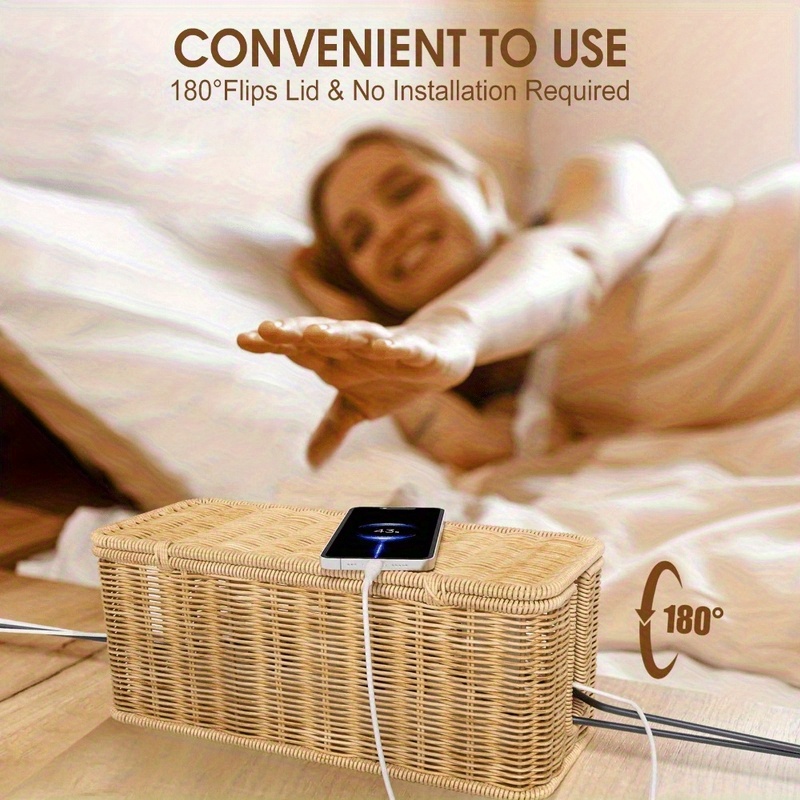 Handcrafted Rattan Cable Manag - Cable Management Box 评论和价格