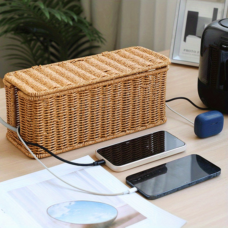 Handcrafted Rattan Cable Manag - Cable Management Box 评论和价格