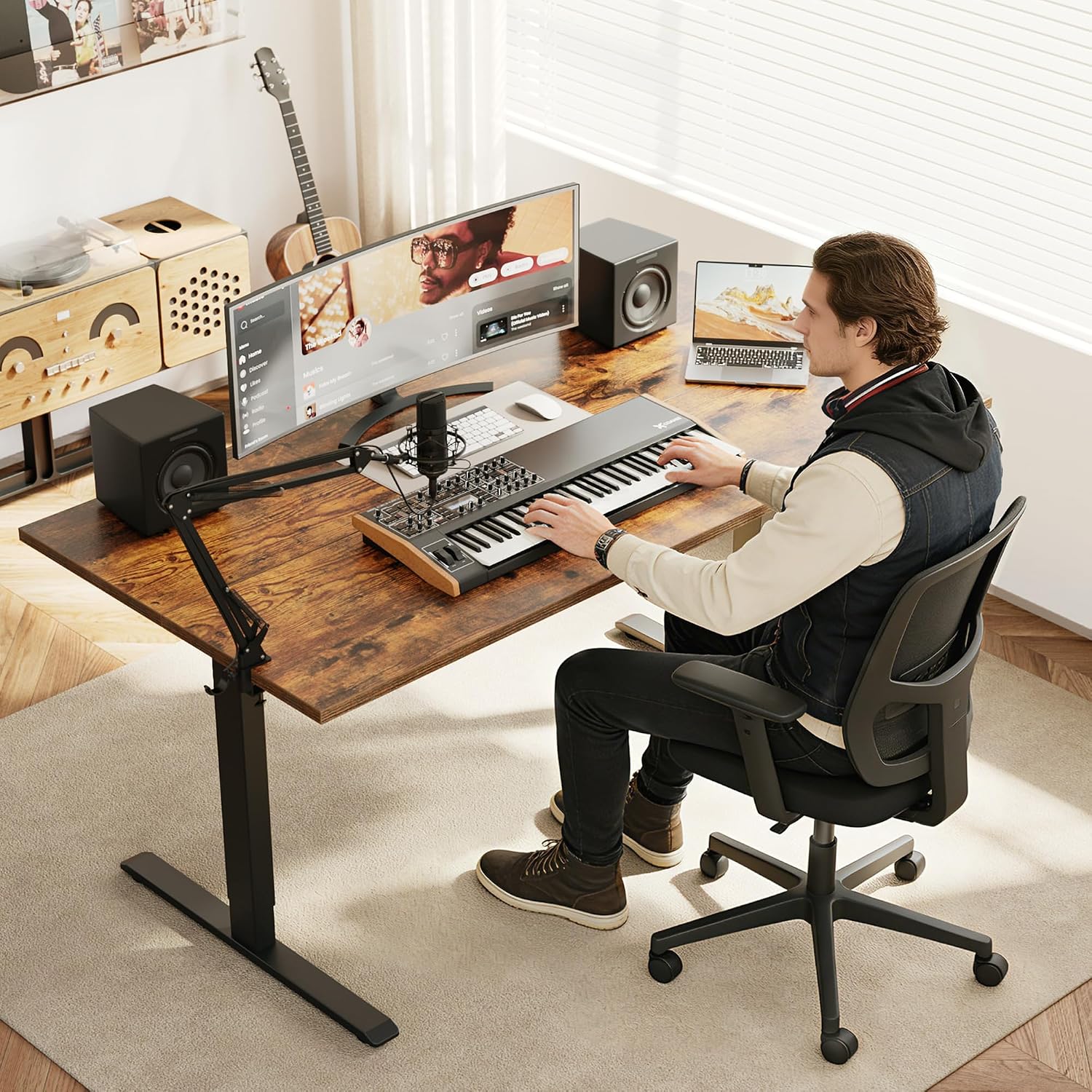 Electric Standing Desk, 55 x 2 - Home Office Work Table 评论和价格