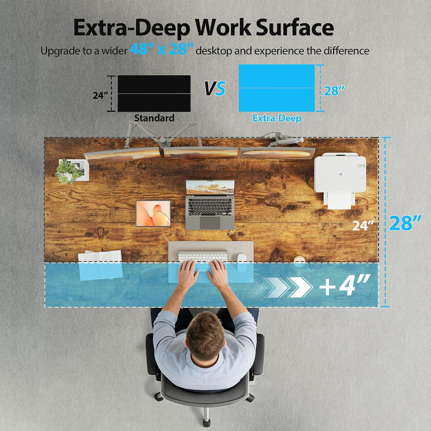 Electric Standing Desk, 55 x 2 - Home Office Work Table 评论和价格