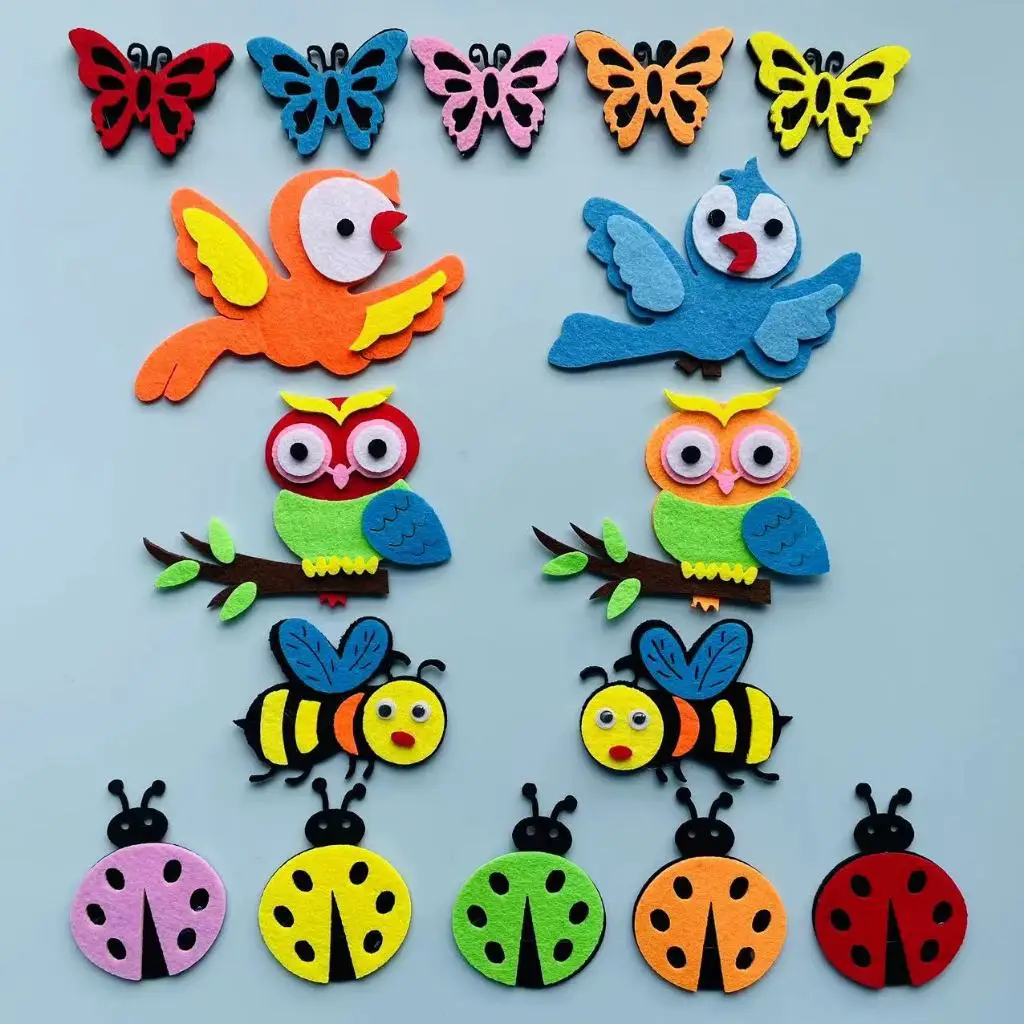 Felt animals Craft 3D Wall Dec - Home Office Background 评论和价格