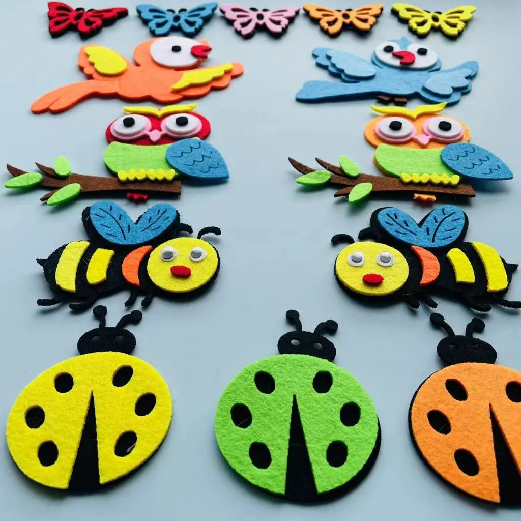 Felt animals Craft 3D Wall Dec - Home Office Background 评论和价格