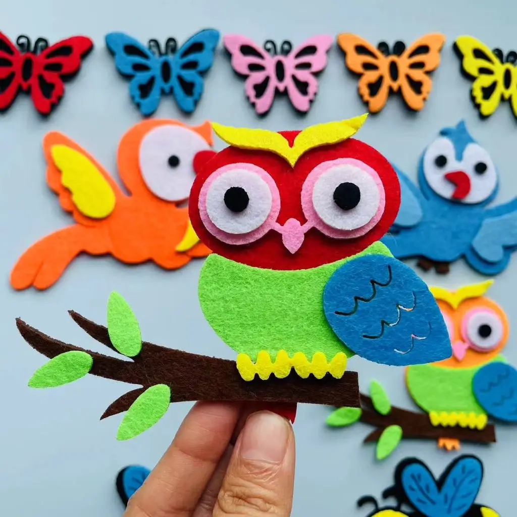 Felt animals Craft 3D Wall Dec - Home Office Background 评论和价格