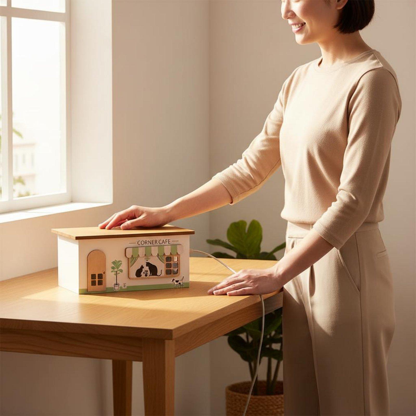 Wooden Cord Management Box Tid - Cable Management Box 评论和价格