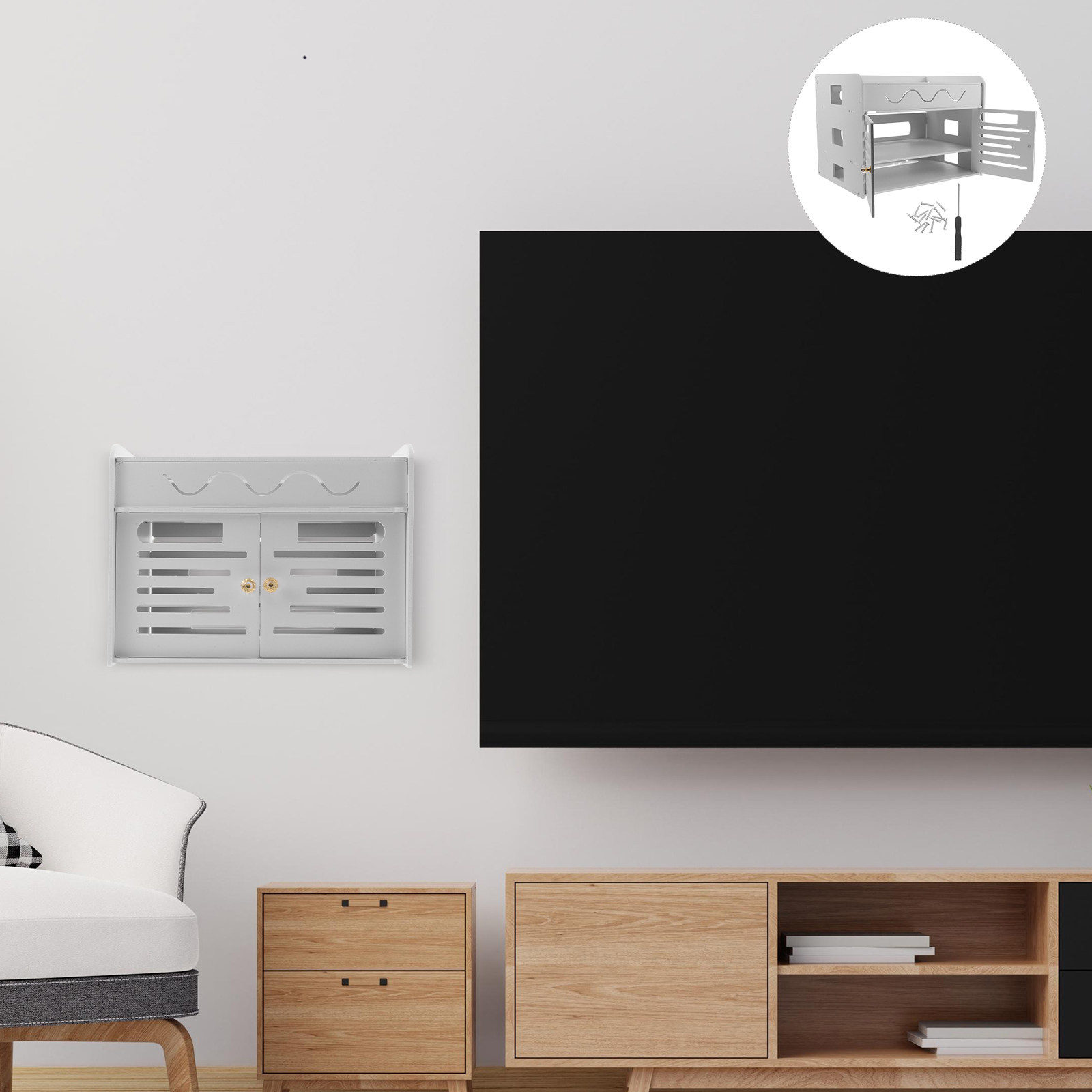 3-Layer WiFi Router Storage Bo - Cable Management Box 评论和价格