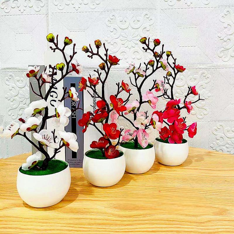 Simulation Plum Flower Pot Pla - Home Office Background 评论和价格