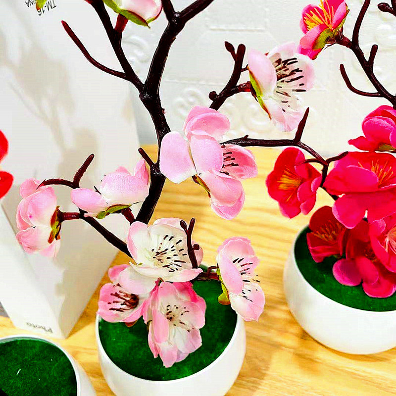 Simulation Plum Flower Pot Pla - Home Office Background 评论和价格