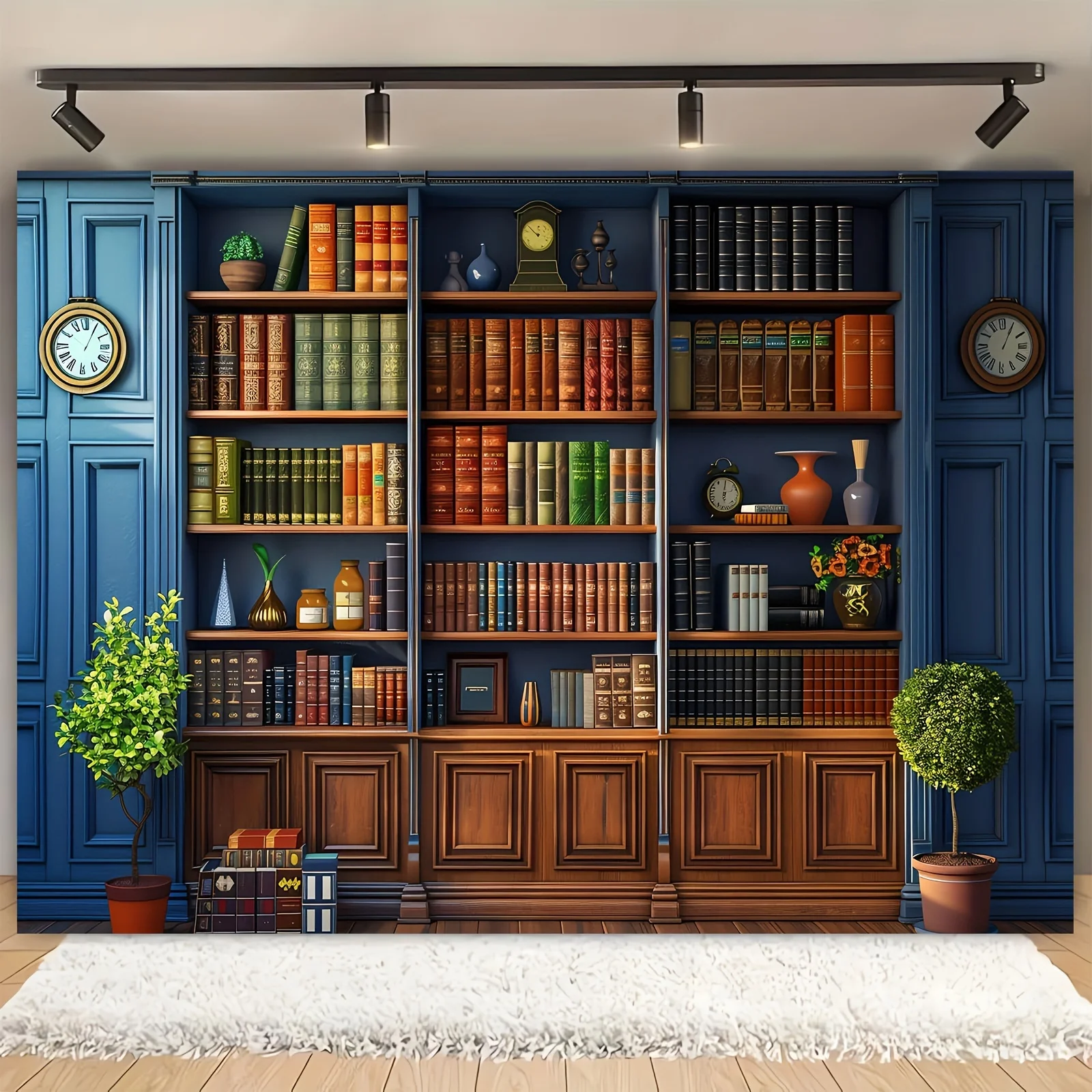 An antique bookshelf backgroun - Home Office Background 评论和价格