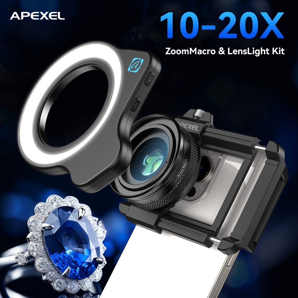 APEXEL 10-20X Adjustable Zoom  - Zoom Lighting Kit 评论和价格
