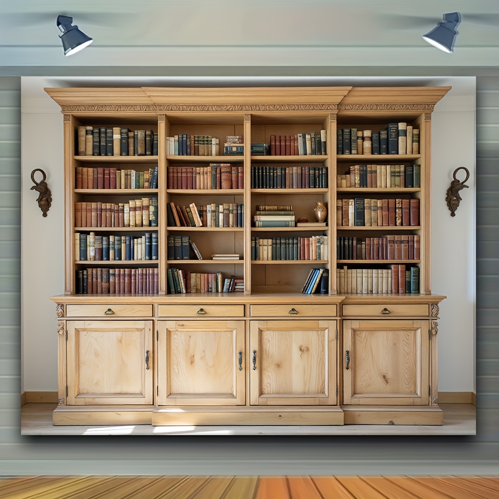 1 elegant wooden bookcase with - Home Office Background 评论和价格
