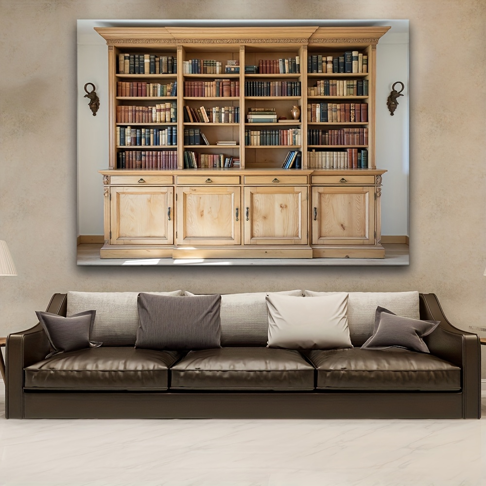 1 elegant wooden bookcase with - Home Office Background 评论和价格