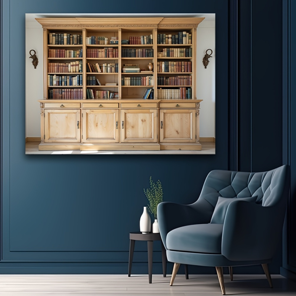 1 elegant wooden bookcase with - Home Office Background 评论和价格
