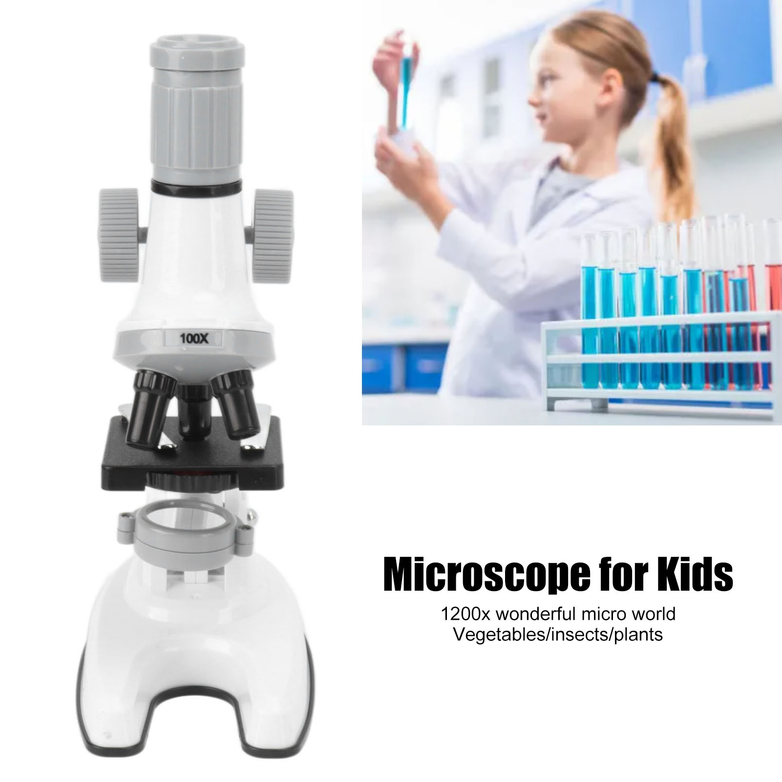 Microscope for Kids 100X 600X  - Zoom Lighting Kit 评论和价格