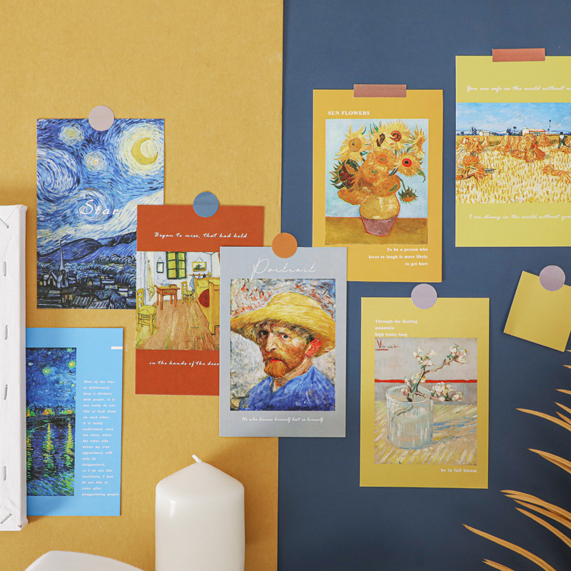 15Pcs Retro Oil Painting Poste - Home Office Background 评论和价格