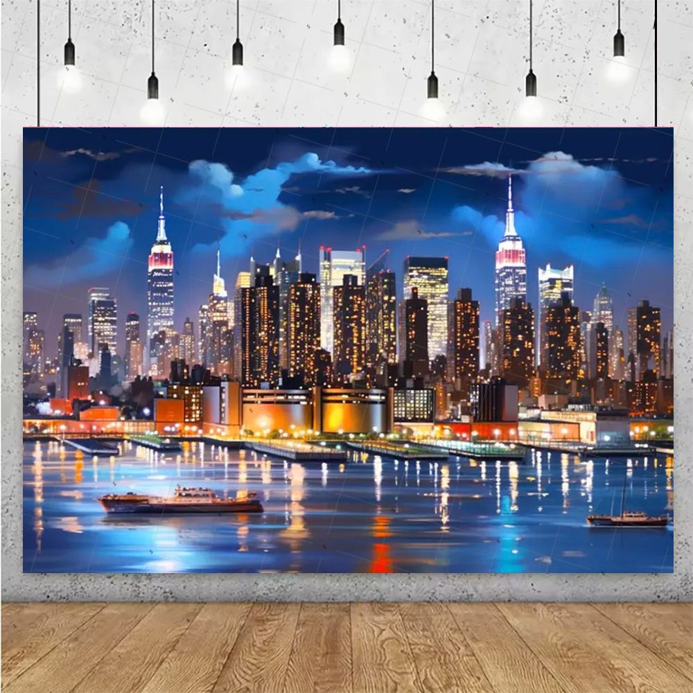 Night View High-Rise Building  - Home Office Background 评论和价格