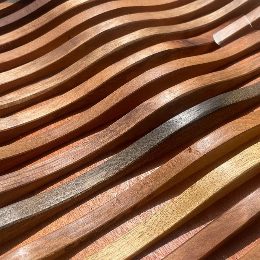 Solid Wood Wavy Curve Mosaic T - Home Office Background 评论和价格